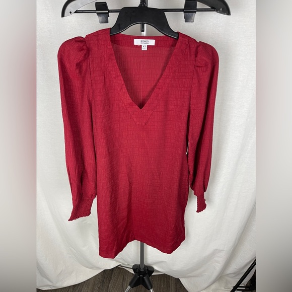 Steve Madden Ruston Textured Long Sleeve Shift Red Minidress Size XS NWT - Picture 6 of 12